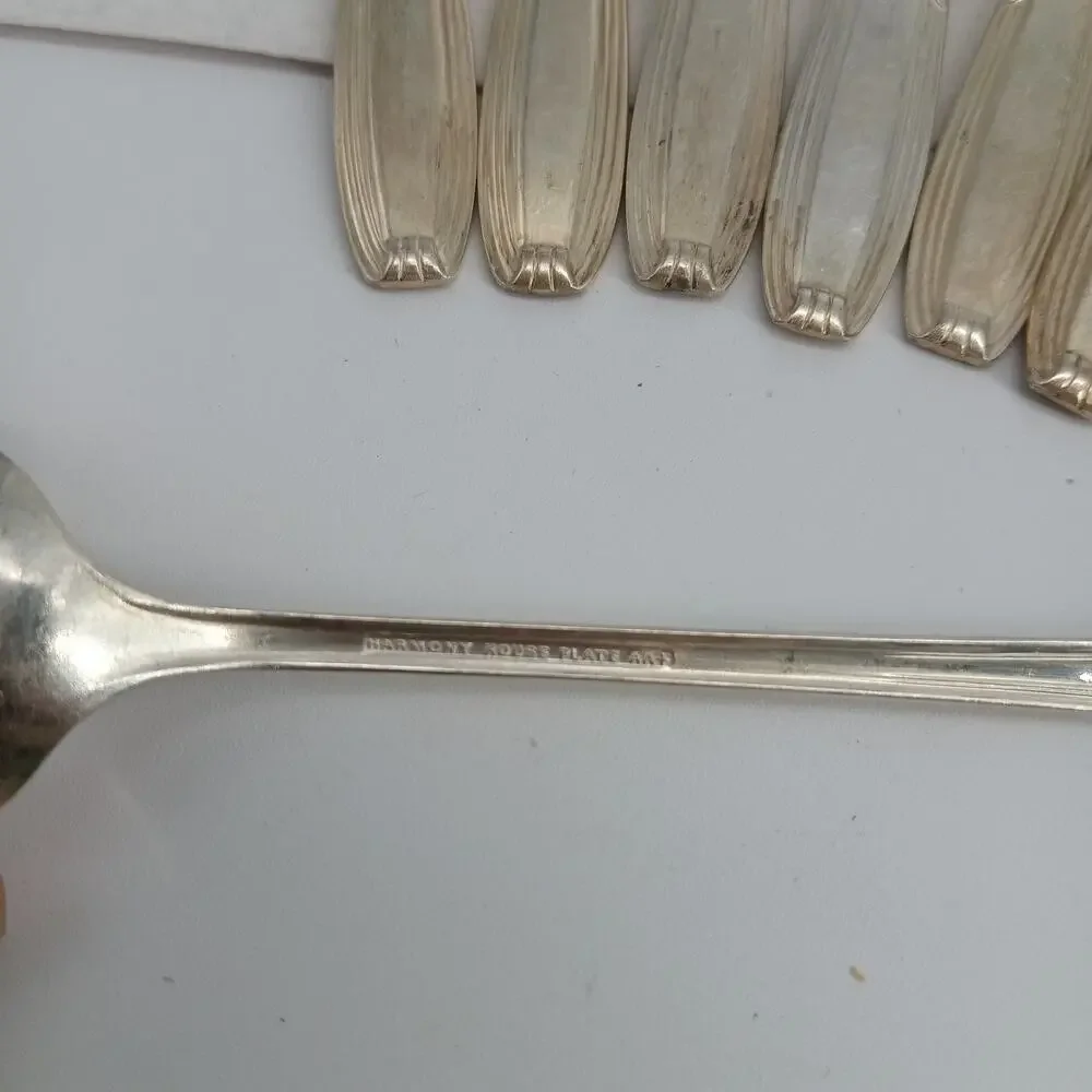 8X LHTsp Harmony House Wallace Serenade Silverplate Long Handled Tea Spoons Vtg